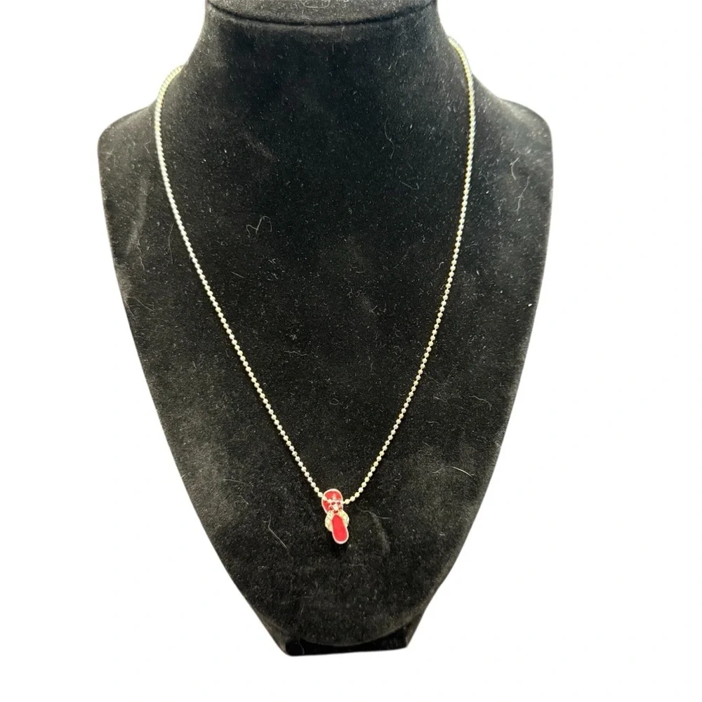 Avon birthstone flip flop Pendant Necklace January NIB vintage 2007